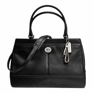 Coach Black Park Leather Large Carry All F23268 Purse Shoulder Bag